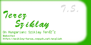 terez sziklay business card